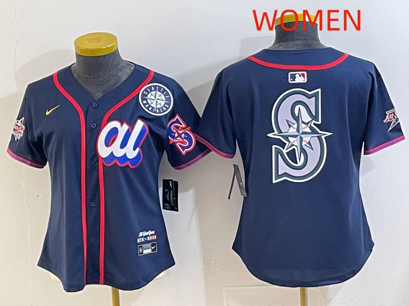 Women 2025 Seattle Mariners Blank Drak Blue All star Nike MLB Jersey style 010